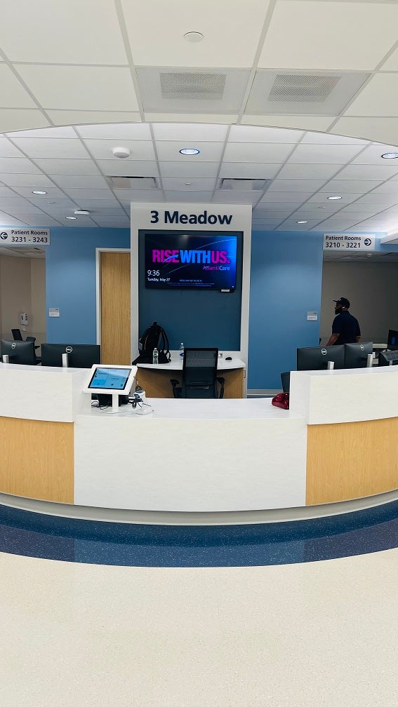 Nurses station on 3 Meadows Pavillion of AtlantiCare Regional Medical Center - Mainland Campus