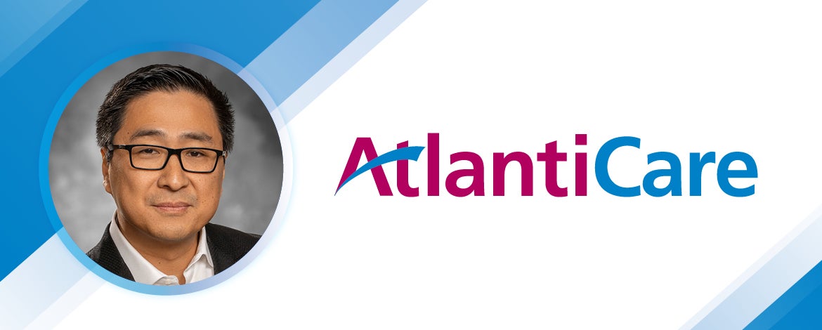 Graphic of Hak Kim and AtlantiCare logo