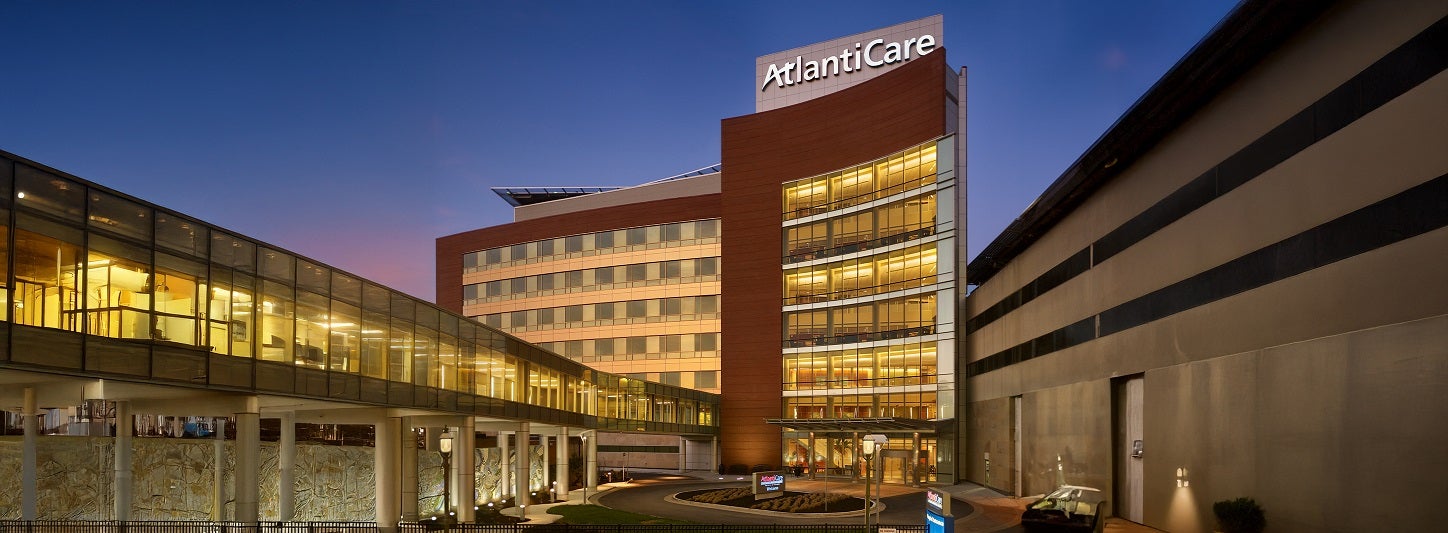 picture of a hospital at night, exterior