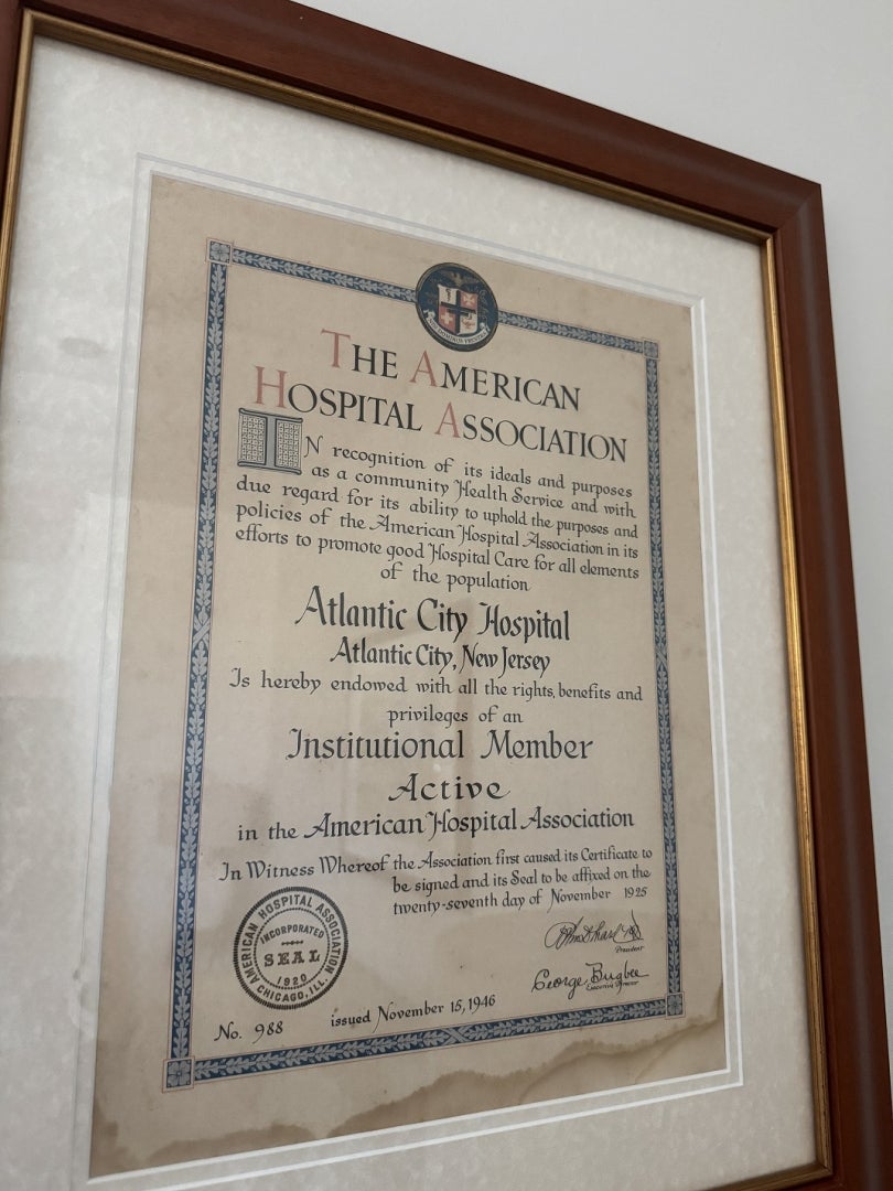 AAAAHA Original Certificate from 1925